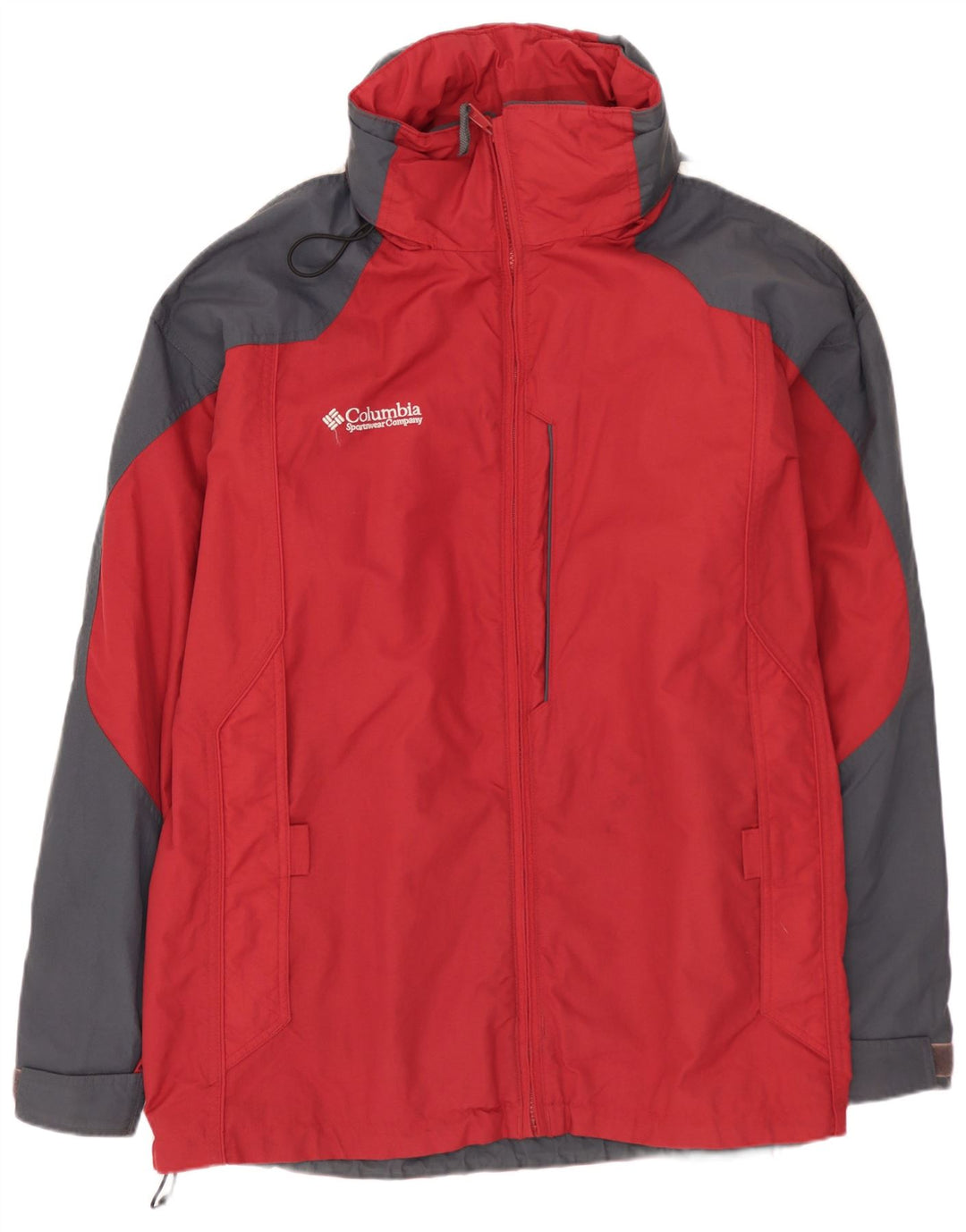 COLUMBIA Herren-Windbreakerjacke mit lockerer Passform, UK 40, Größe L, Rot, Farbblock