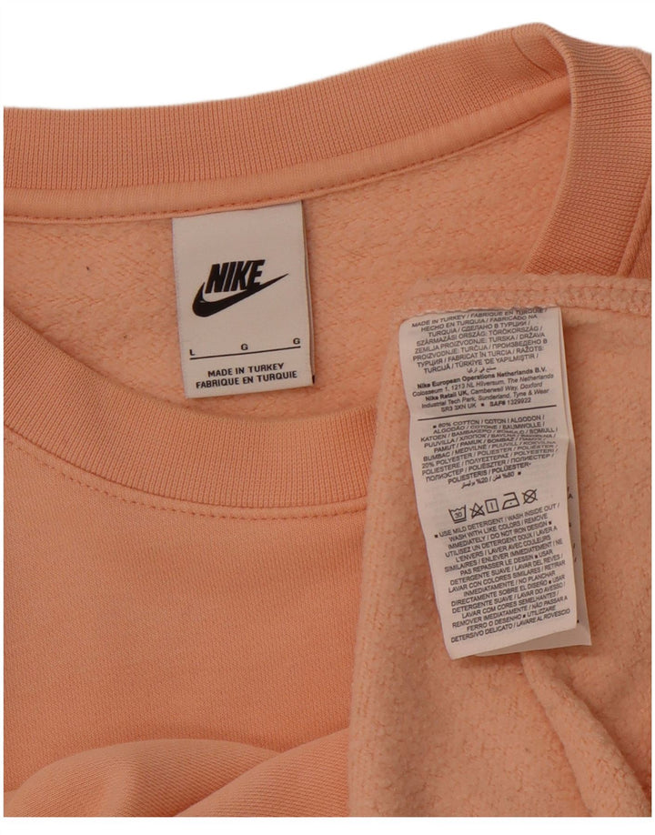 NIKE Herren Sweatshirt Pullover Large Orange Baumwolle