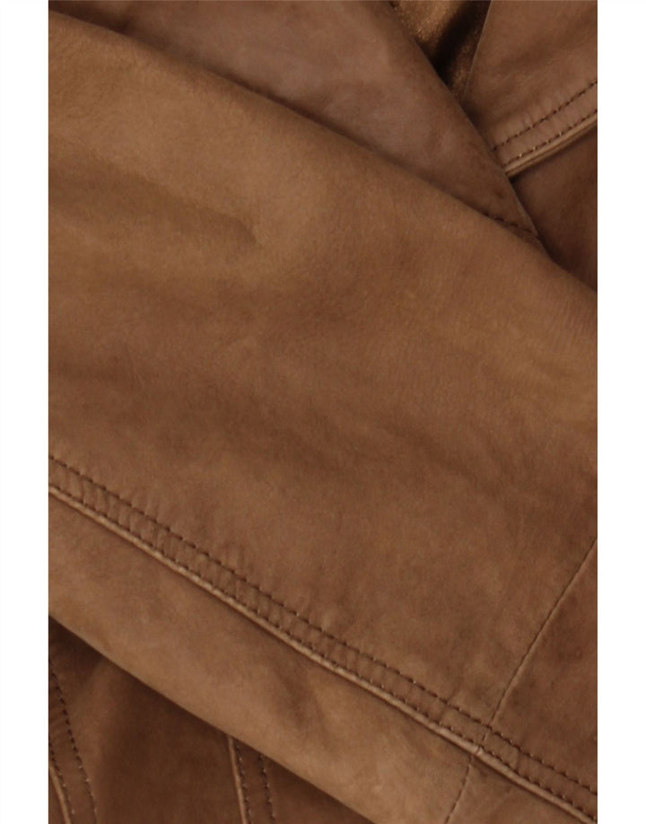 HEINE Damen Ledermantel IT 38 XS Braunes Leder