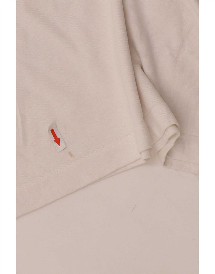 Zara Damen Crop Oversize T-Shirt Top UK 10 Small Weiße Baumwolle