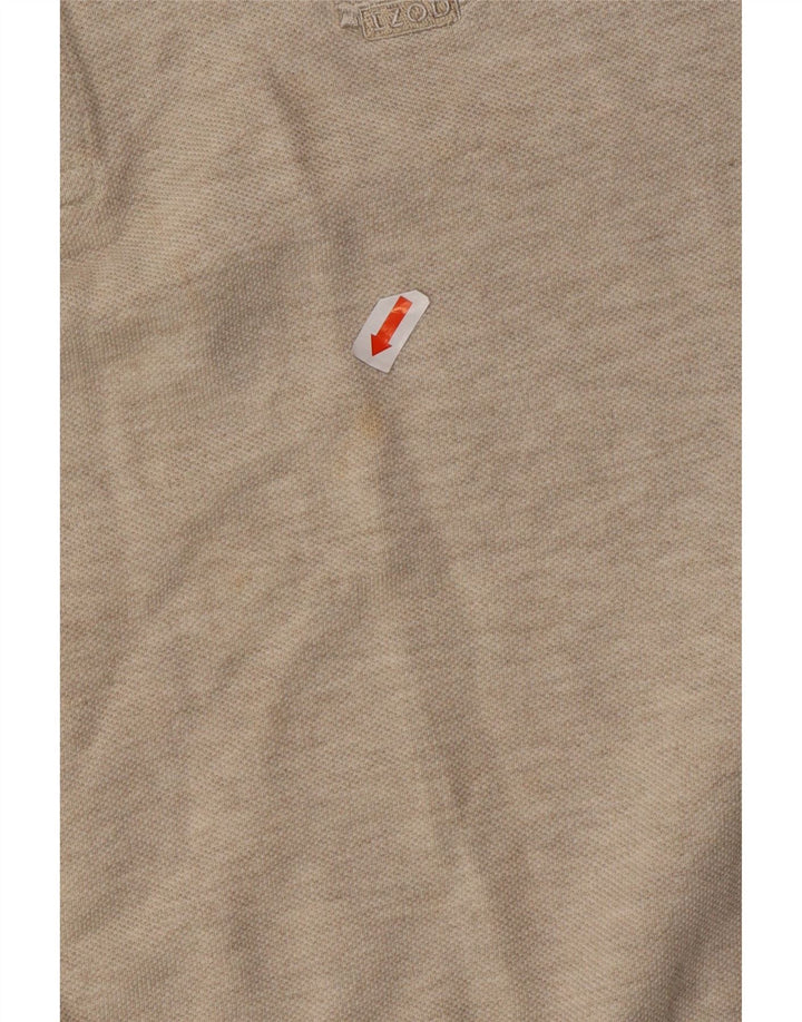 IZOD Mens Polo Shirt XL Beige Flecked Cotton