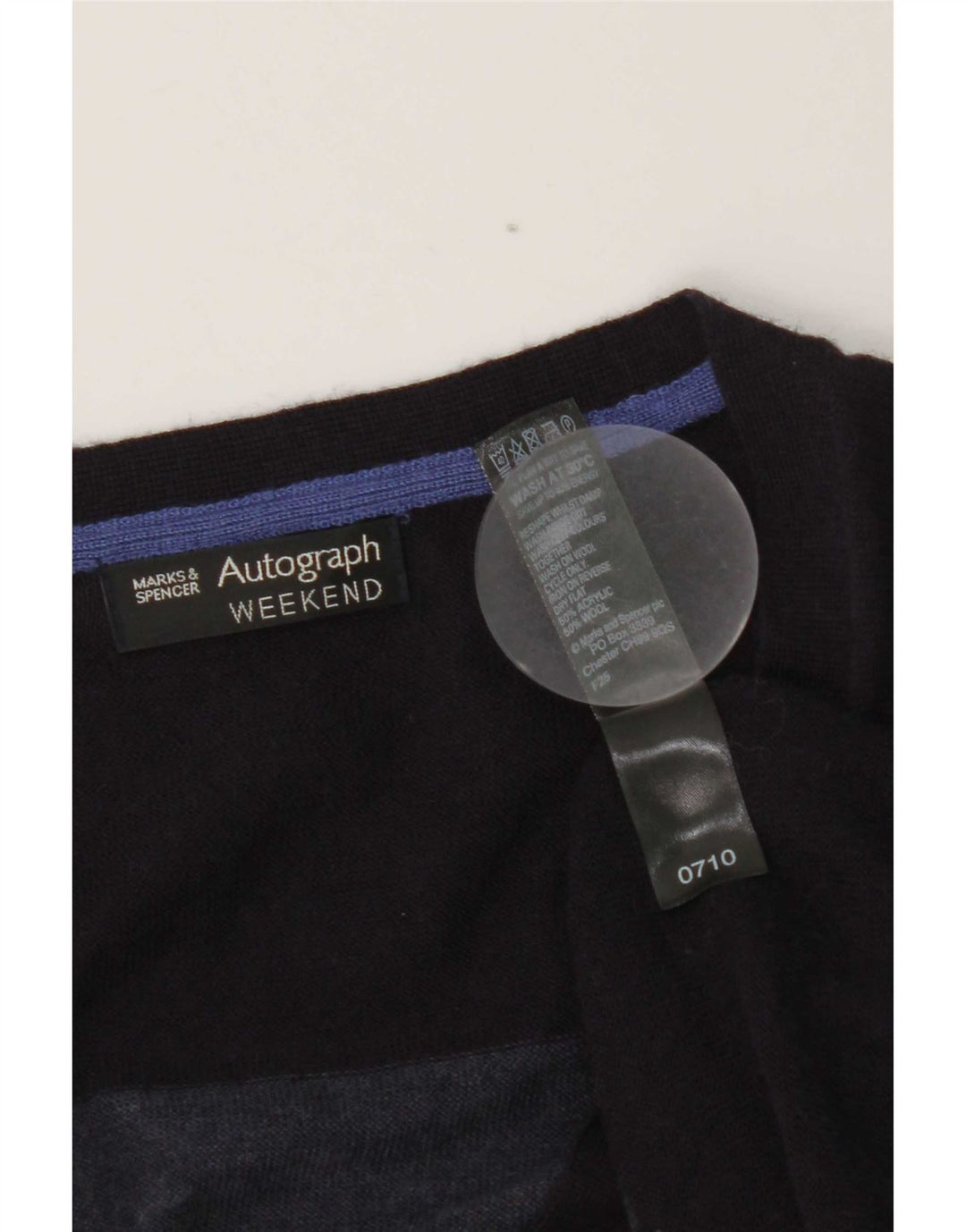 Marks & Spencer Damen-Cardigan-Pullover UK 14 Mittelmarineblau gestreift
