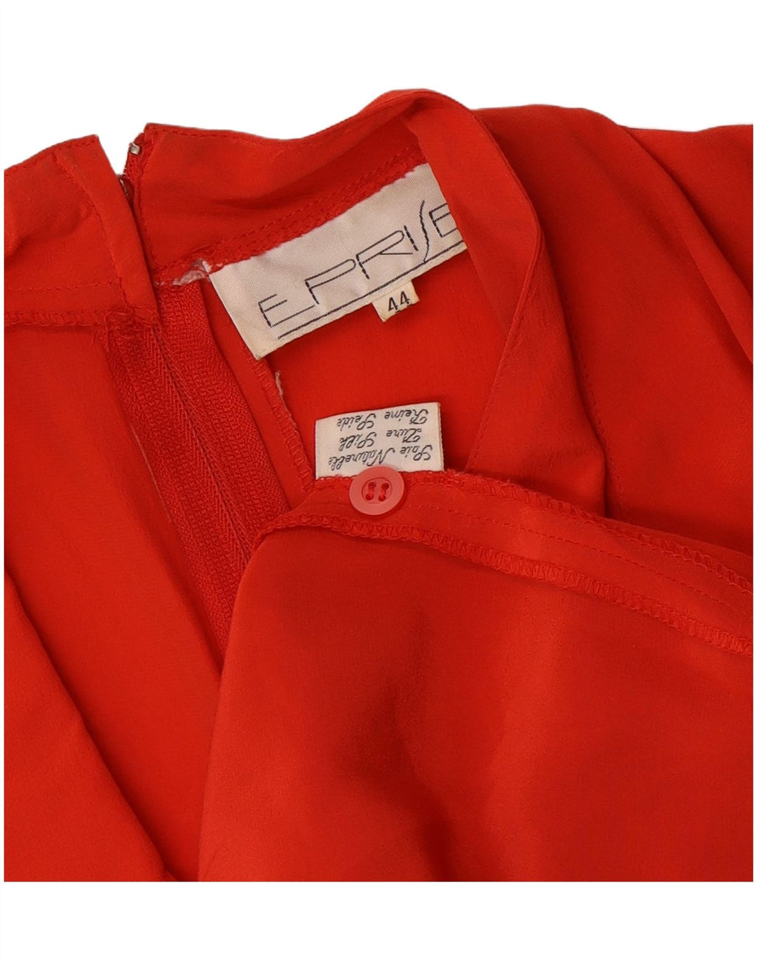 VINTAGE Damen Wickelkleid IT 44 Mittelorange Seide
