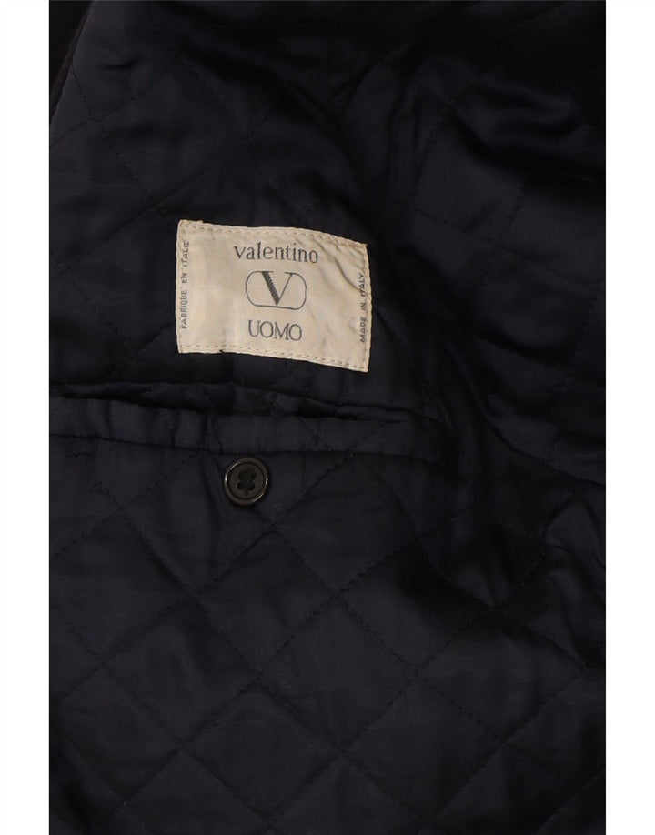 VALENTINO Mens Overcoat UK 44 2XL Navy Blue Vintage Valentino and Second-Hand Valentino from Messina Hembry 