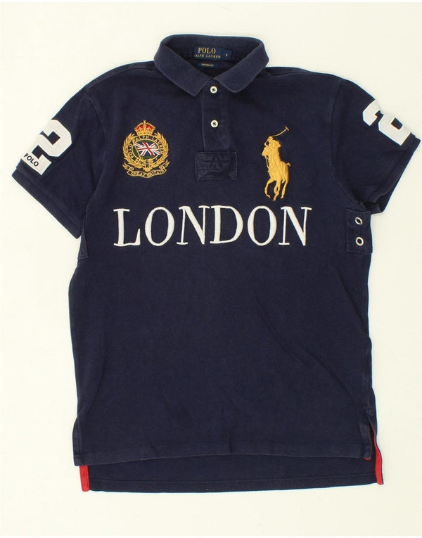 POLO RALPH LAUREN Herren-Rugby-Poloshirt mit individueller Passform und Grafik, Größe S, Marineblau