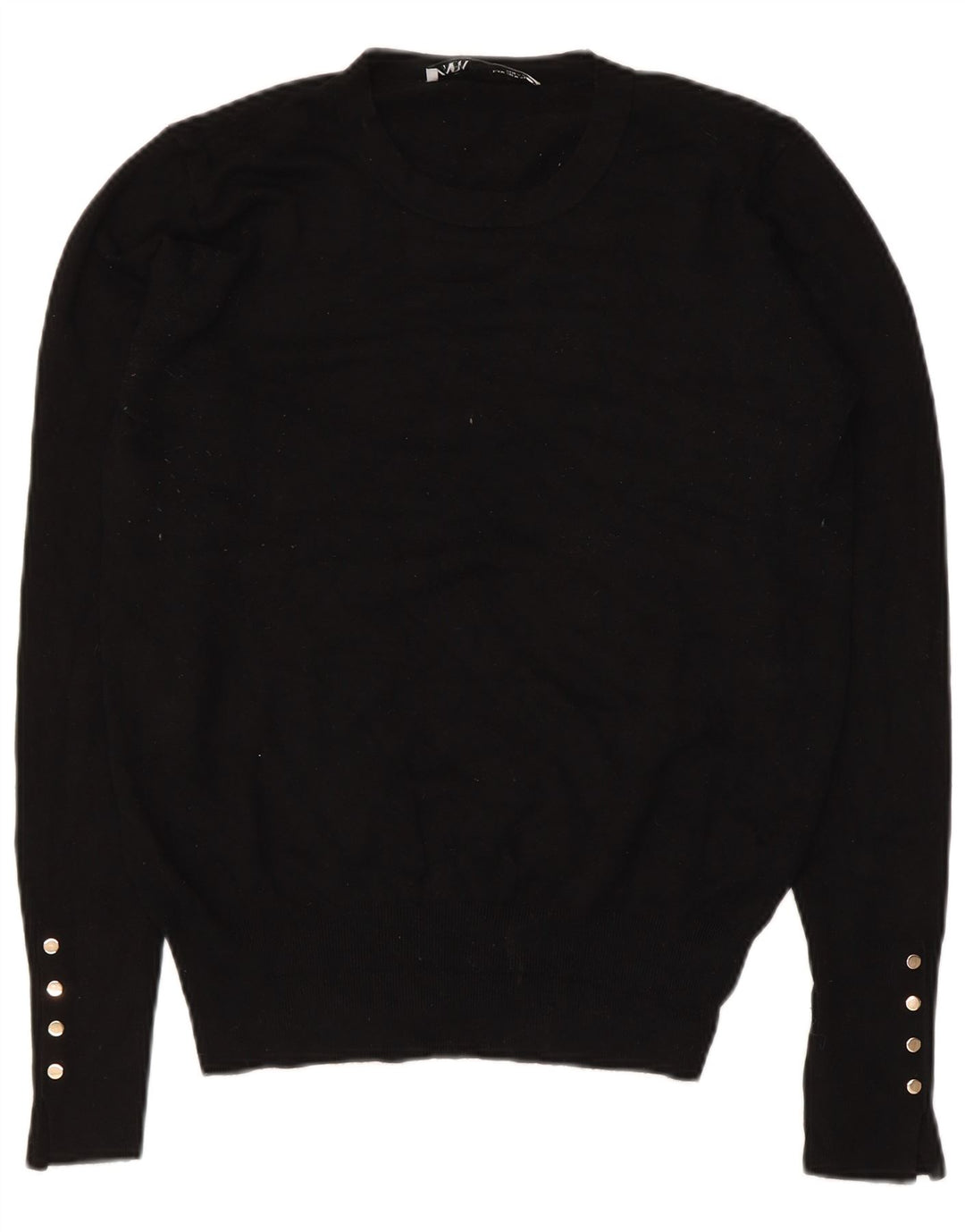 Zara Damen-Pullover mit Rundhalsausschnitt, UK 12, mittlere schwarze Viskose