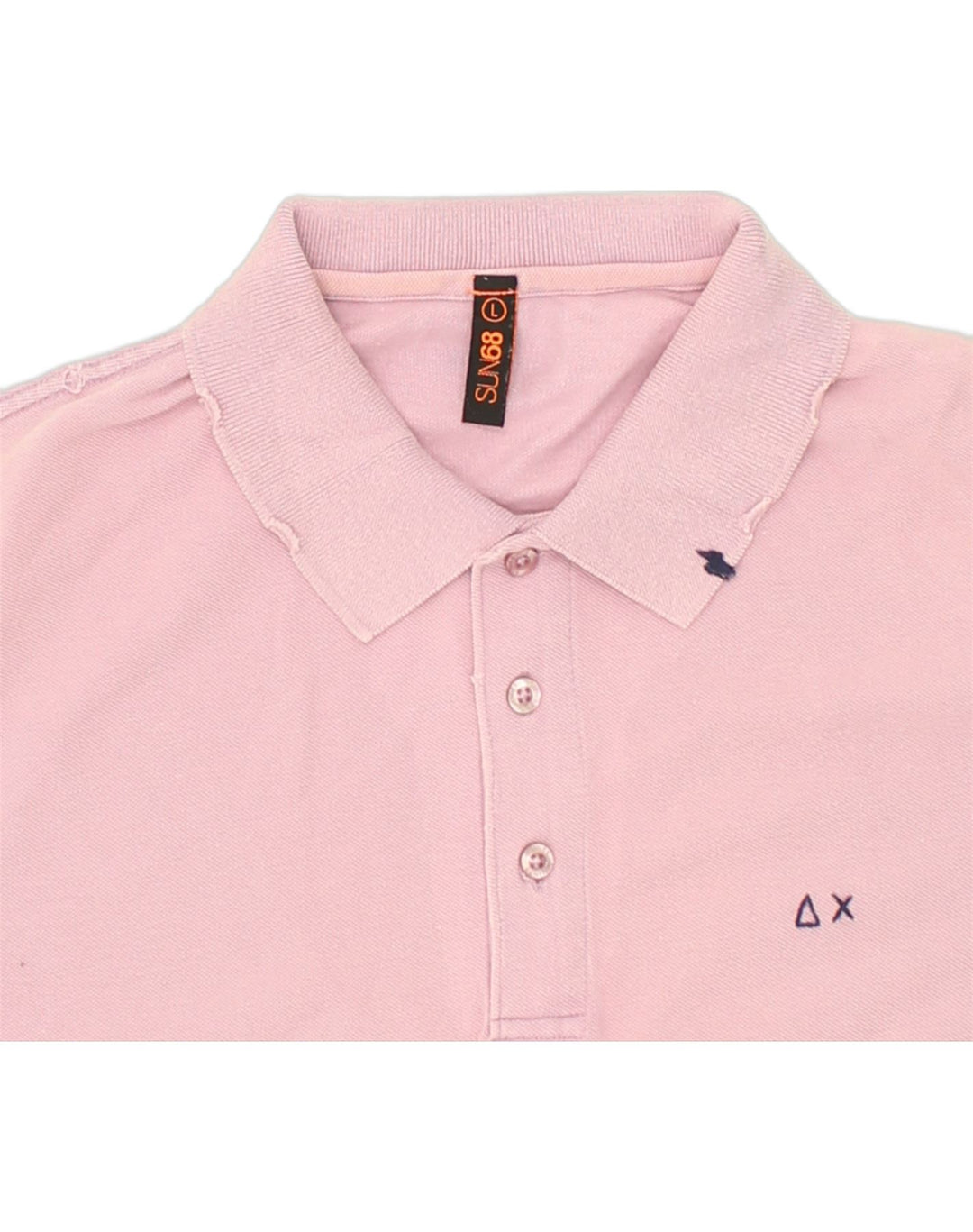 SUN68 Mens Polo Shirt Large Pink Cotton | Vintage Sun68 | Thrift | Second-Hand Sun68 | Used Clothing | Messina Hembry 