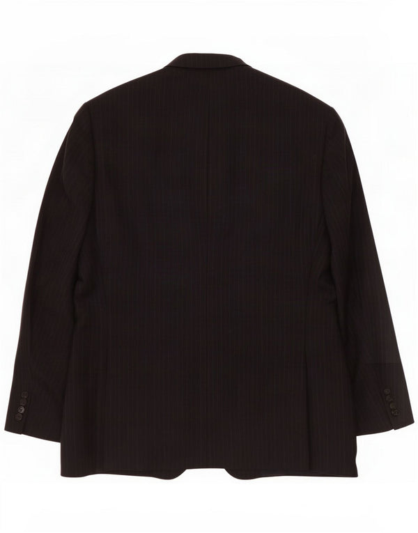 Valentino Herren 3-Knopf-Blazerjacke IT 54 2XL Schwarzer Nadelstreifen-Klassiker