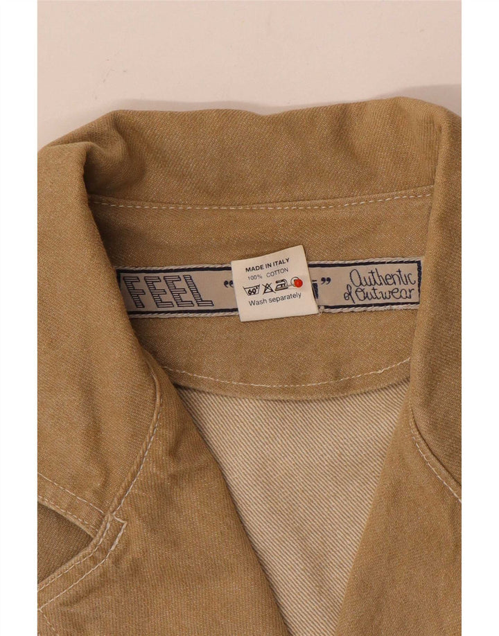 Vintage Damen Crop Jeansjacke UK 14 Mittelbraune Baumwolle