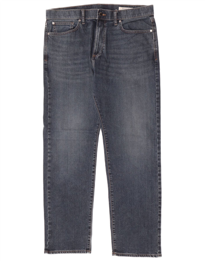 Marks & Spencer Herren-Jeans, normale Passform, gerade Passform, W36, L31, Blau, Baumwolle