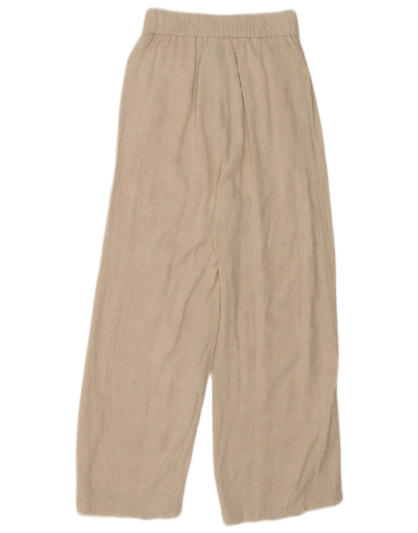 Stradivarius Damen-Freizeithose mit hoher Taille und weitem Bein, XS, W24, L24, Beige