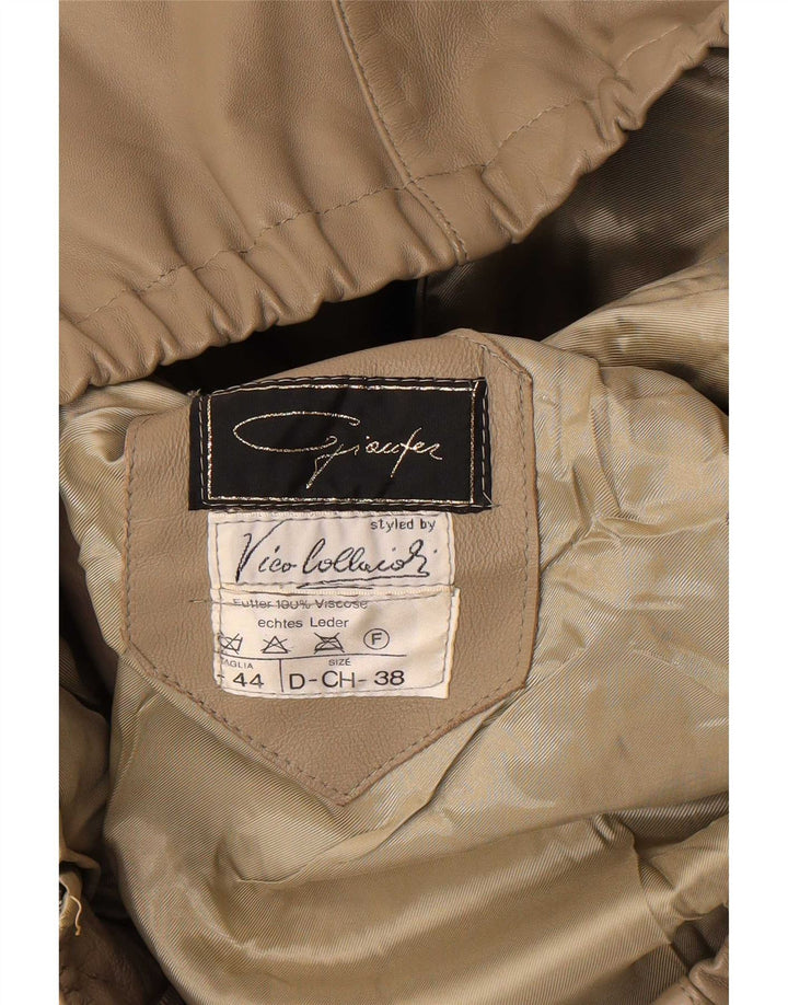 Vintage Damen Lederjacke IT 44 Mittelgraues Leder