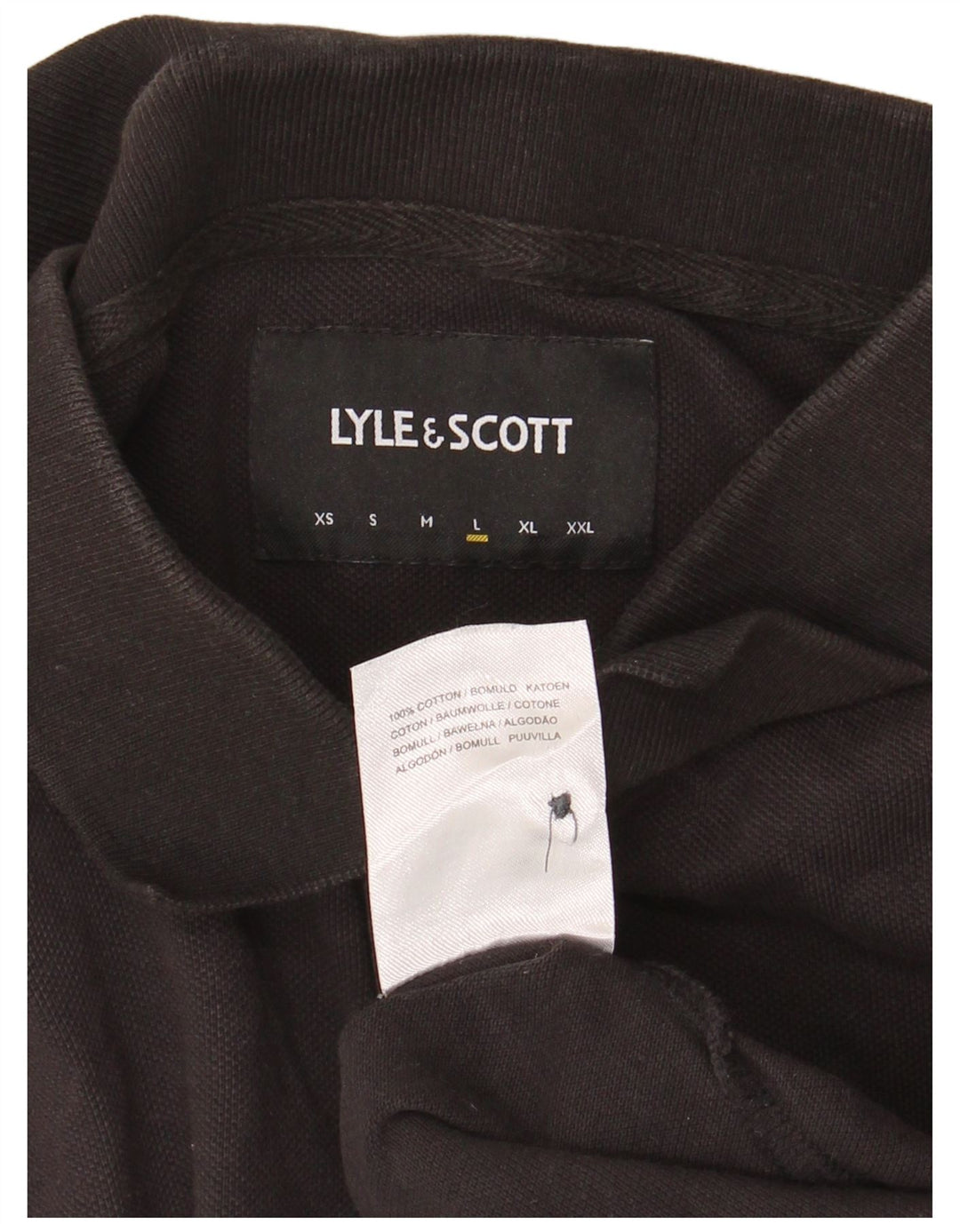 Lyle & Scott Herren-Poloshirt, groß, schwarze Baumwolle