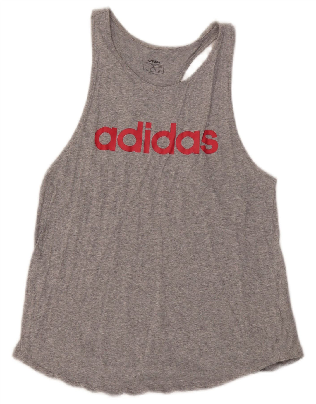 Adidas Damen Graphic Vest Top UK 12/14 Mittelgraue Baumwolle