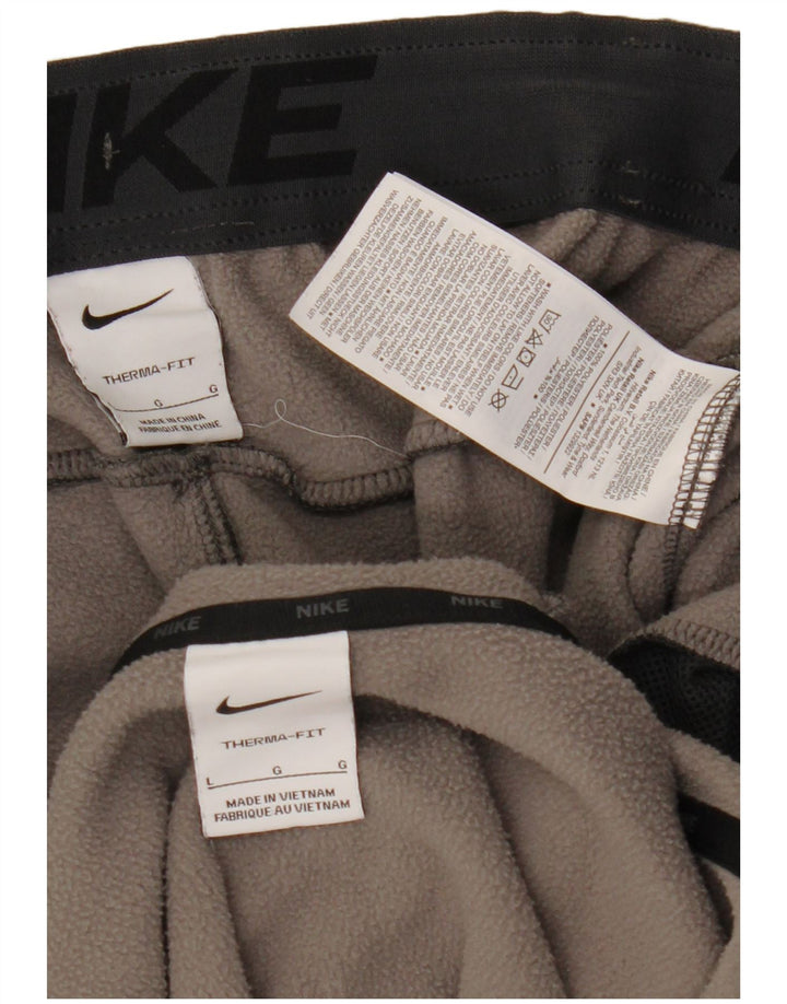 Nike Herren Therma-Fit Kapuzen-Trainingsanzug, großes grau meliertes Polyester