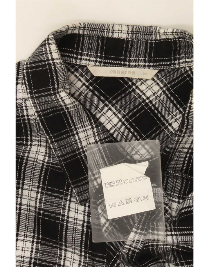 Carrera Damen Flanellhemd UK 14 Mittelschwarz karierte Baumwolle