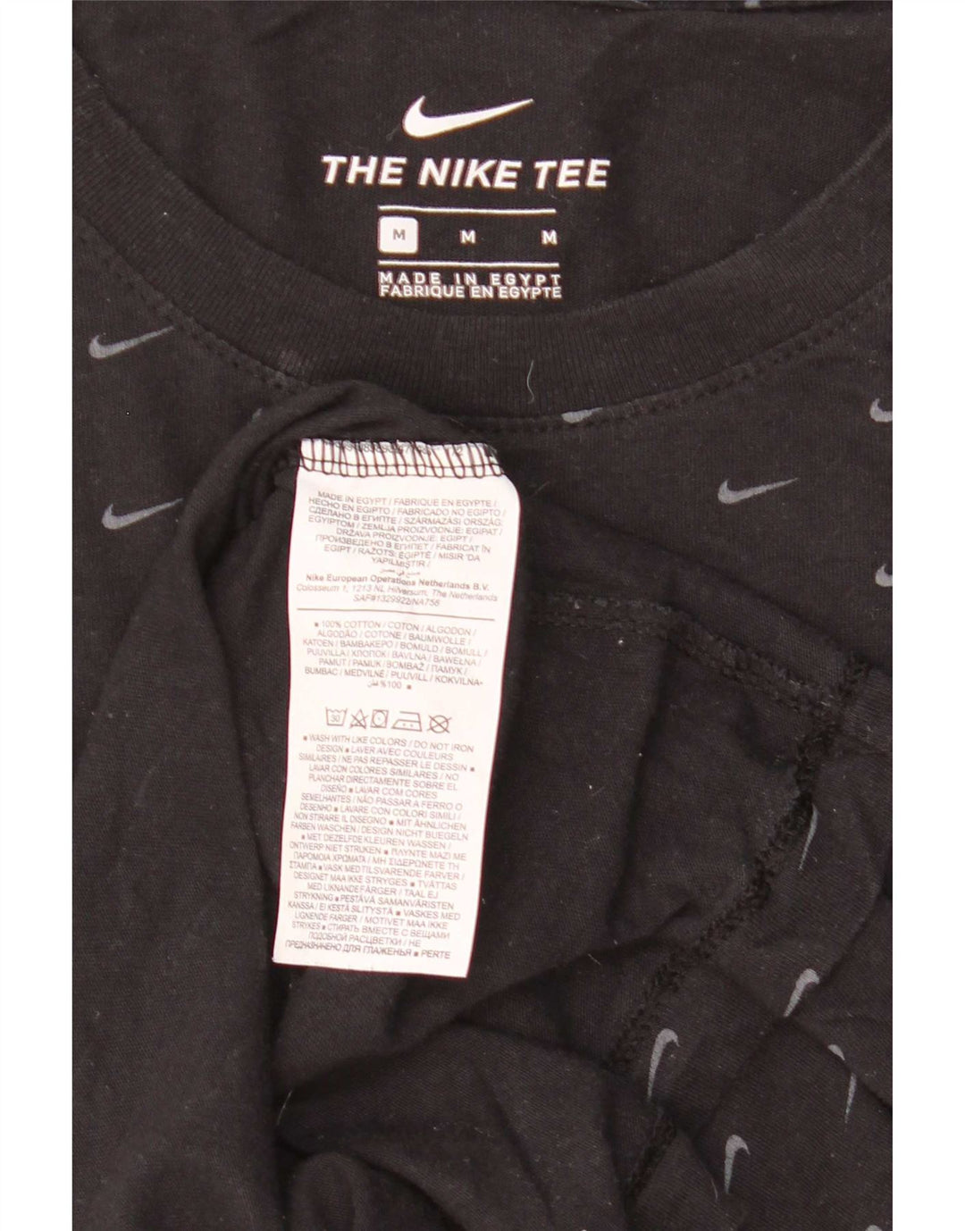 Nike Herren-T-Shirt mit Grafik, mittelgroß, schwarze Baumwolle