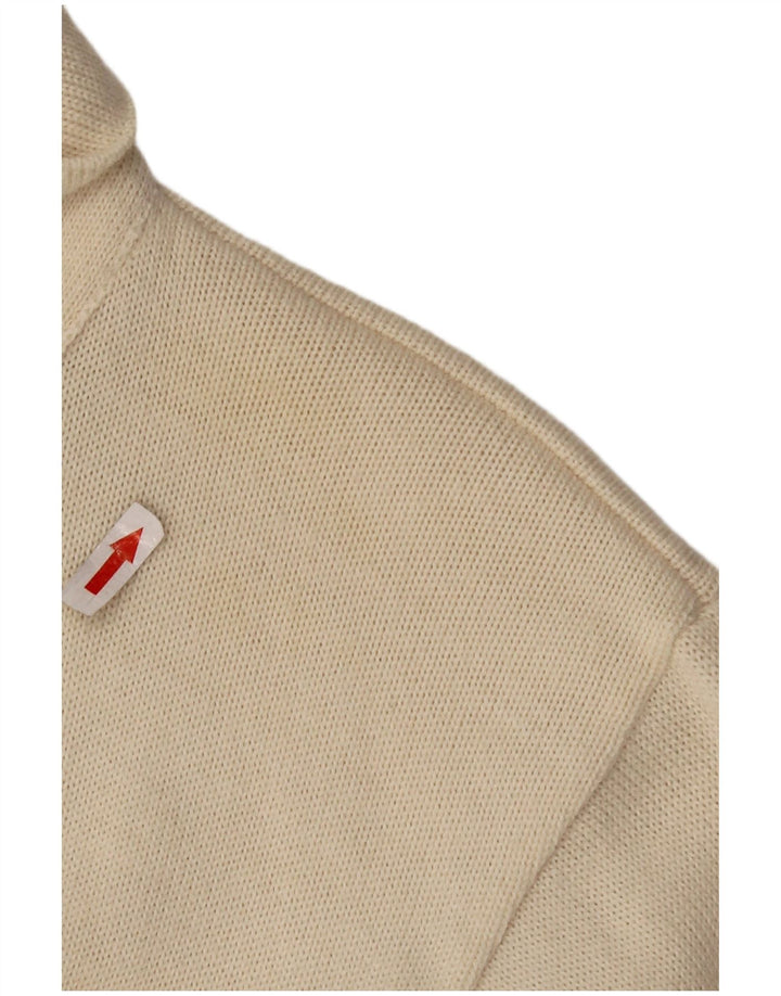 CIRO ESPOSITO Damen Strickhemdbluse UK 14 Große cremefarbene Wolle