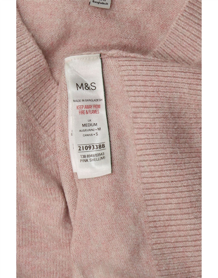 Marks & Spencer Damen-Pullover in Übergröße mit V-Ausschnitt, Gr. 14, Mittelrosa