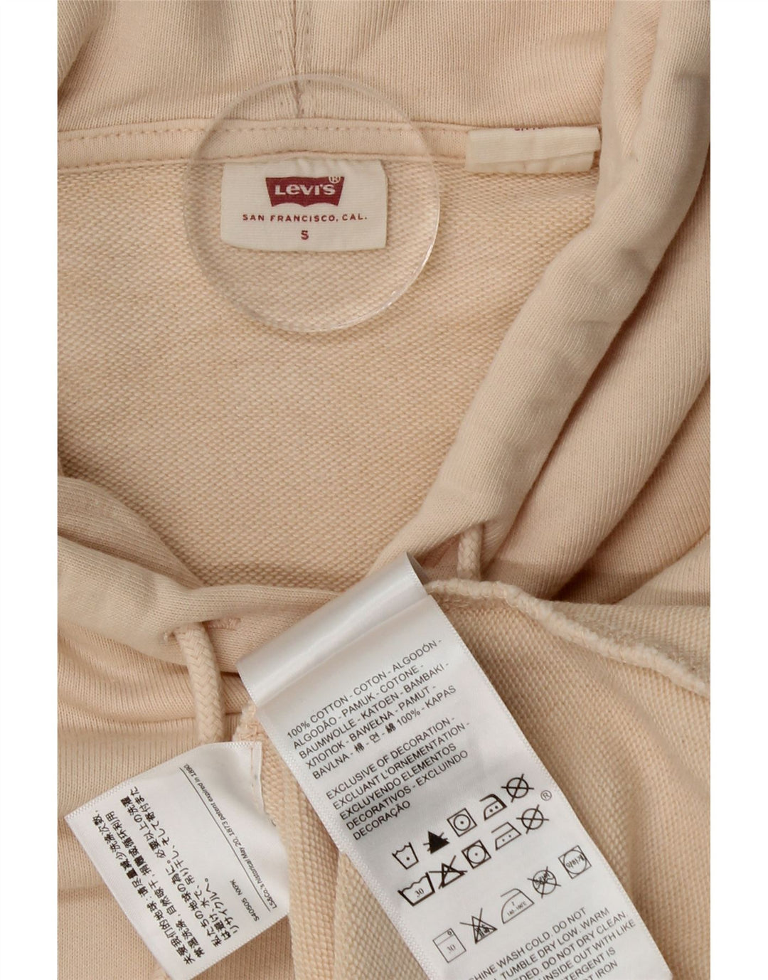 Levi's Herren-Kapuzenpullover, Größe S, beige, Baumwolle