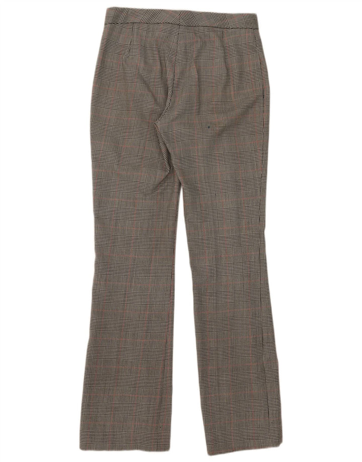 Zara Damen Bootcut-Anzughose EU 38 Small W28 L32 Graue Hahnentrittwolle