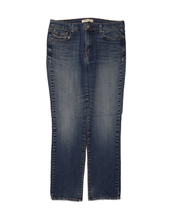 Levi's Damen 505 Straight Jeans US 12 Large W30 L30 Blaue Baumwolle