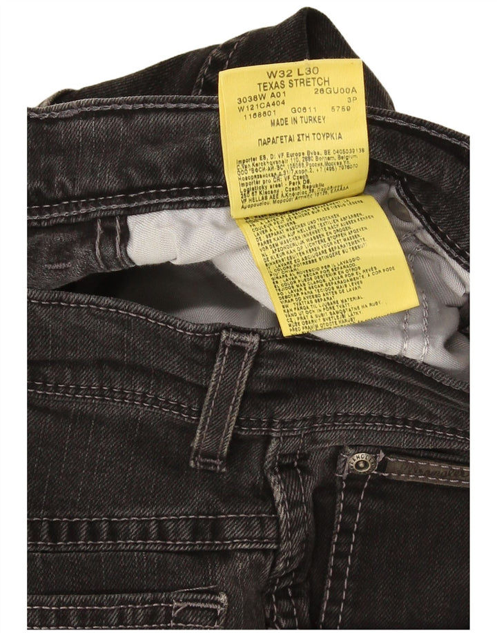 Wrangler Herren Texas Stretch Straight Jeans W32 L30 Schwarze Baumwolle