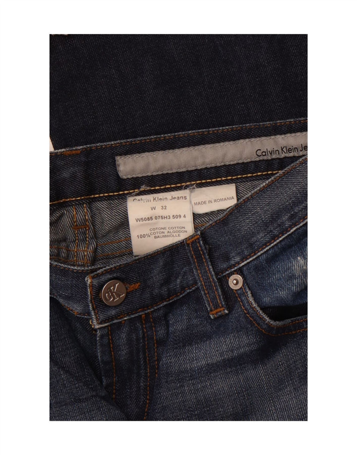 CALVIN KLEIN Damen Bootcut-Jeans W32 L33 Marineblaue Baumwolle