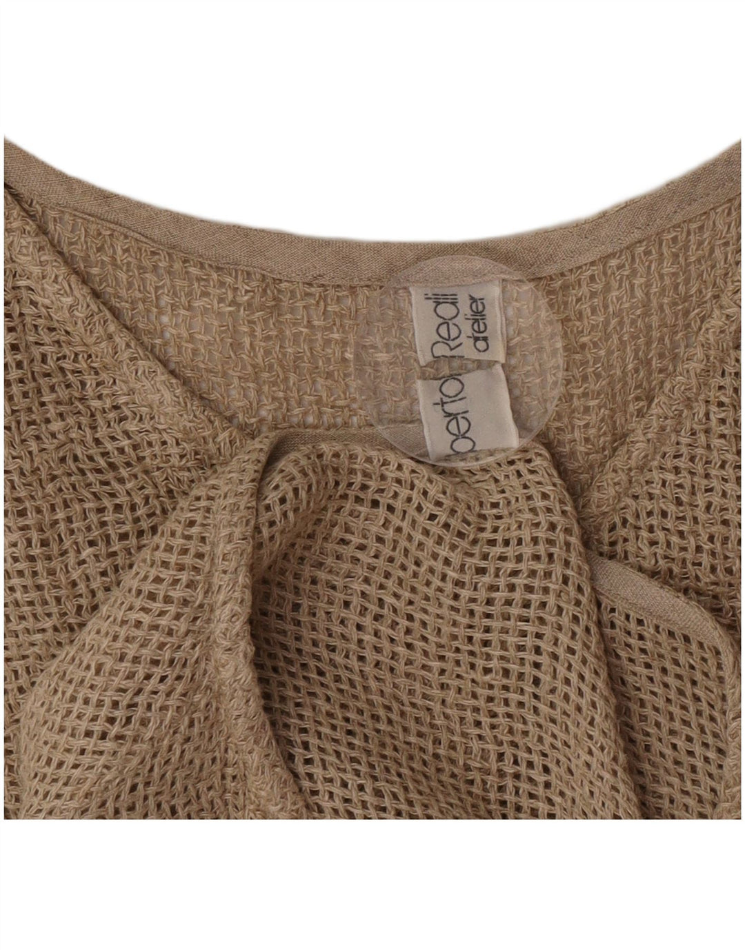 Vintage Damen Durchsichtiges 1-Knopf-2-teiliges Set UK 12 Mittelbeige