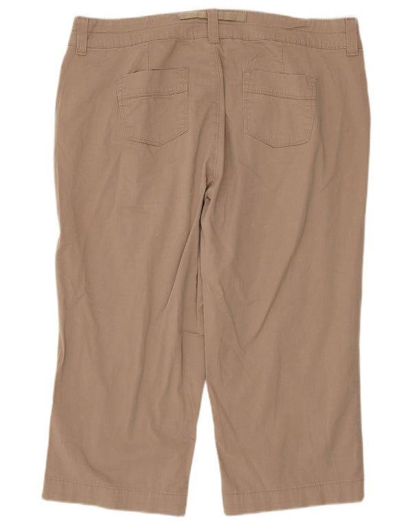 Lee Damen Riders Straight Capri-Hose US 16 2XL W36 L19 Beige Baumwolle