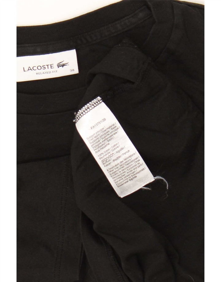 Lacoste Damen Relaxed Fit T-Shirt Top Größe 38 Mittelschwarze Baumwolle
