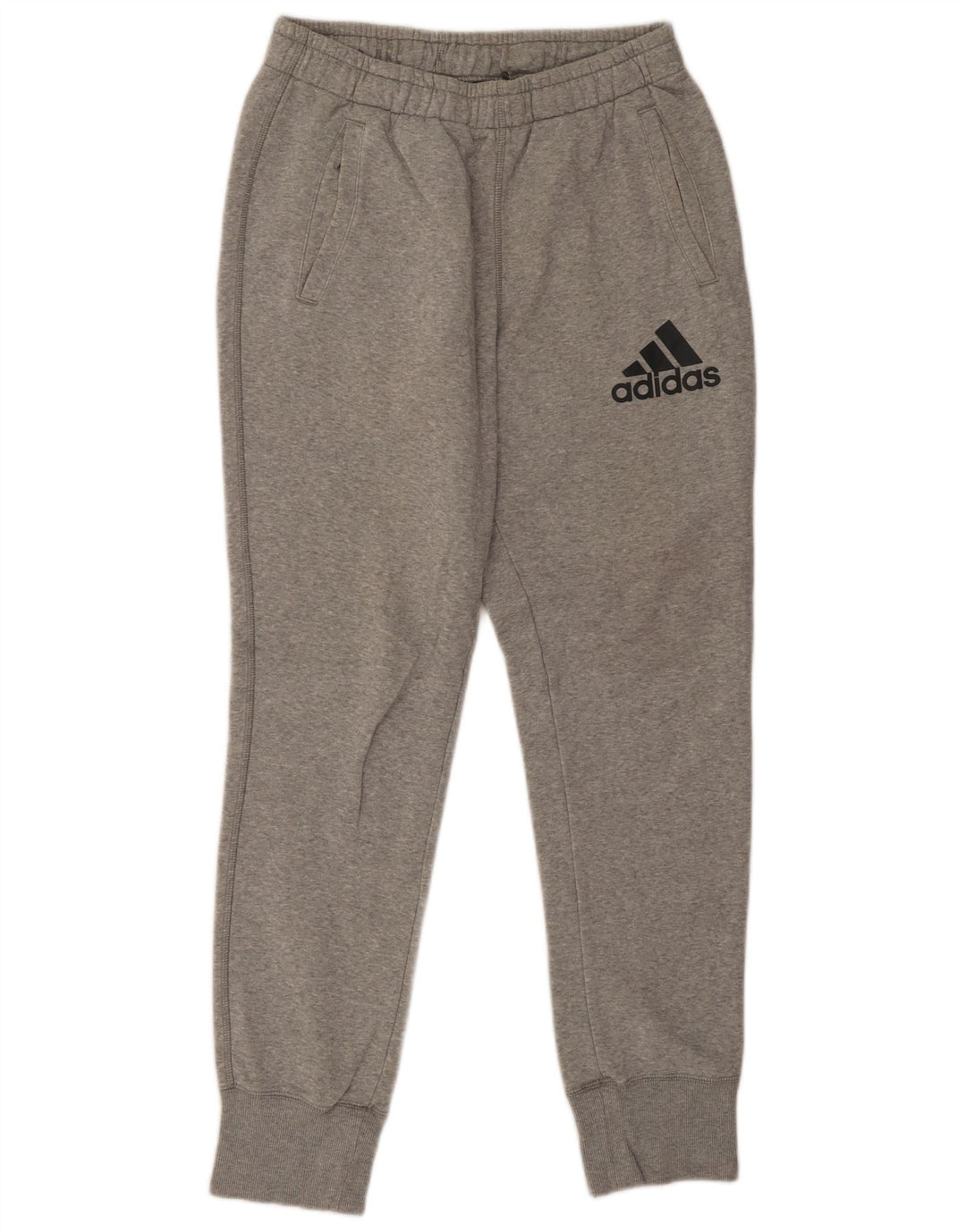 Adidas Herren-Trainingshose, Jogginghose, mittelgrau gefleckte Baumwolle