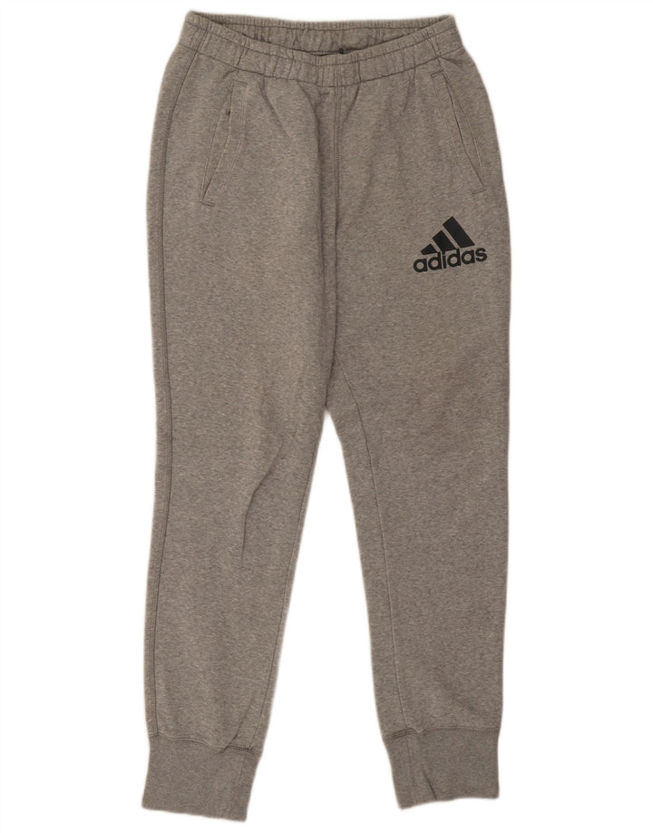 Adidas Herren-Trainingshose, Jogginghose, mittelgrau gefleckte Baumwolle