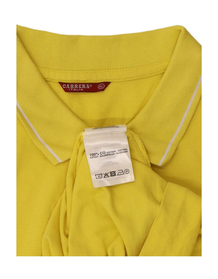 CARRERA Mens Polo Shirt XL Yellow Cotton