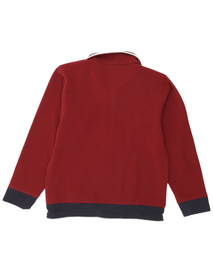 Kappa Herren-Trainingsanzug-Top-Jacke, mittleres Burgunderrot, Farbblock-Polyester
