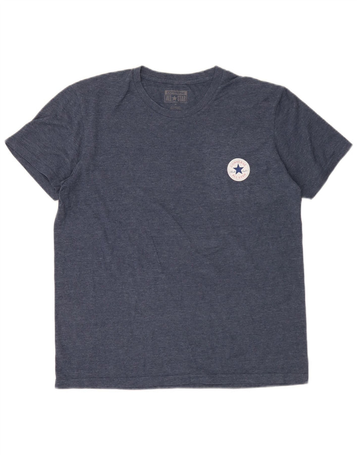 Converse Herren Chuck Taylor T-Shirt-Oberteil aus mittelblauer Baumwolle