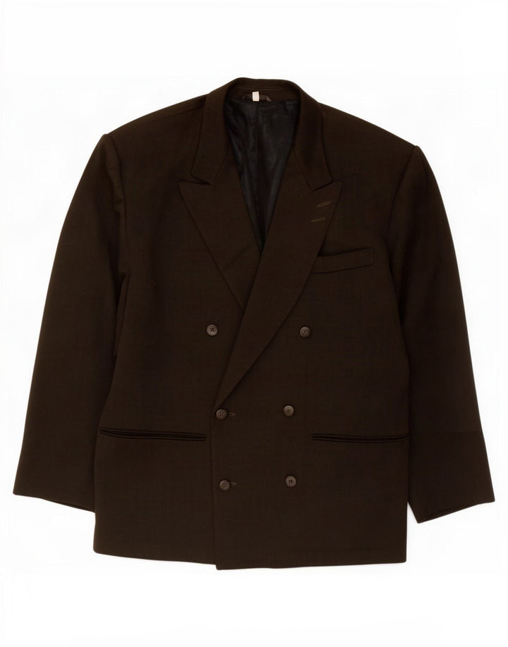 Ciao Herren-Blazer, zweireihig, IT 50, große graue Wolle