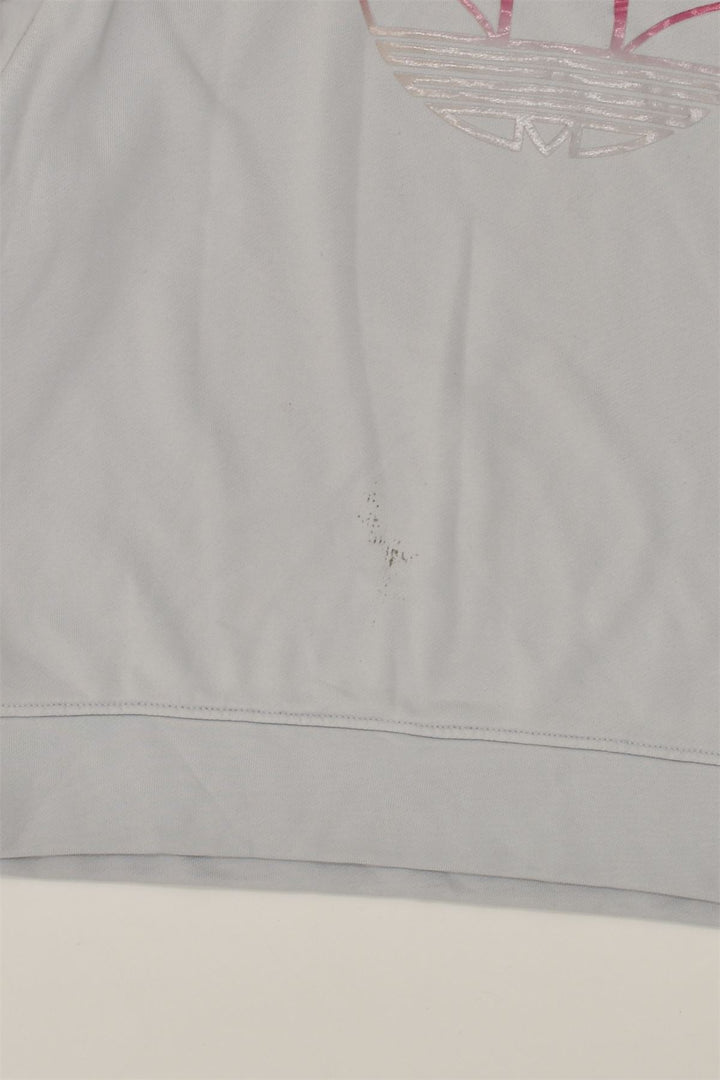 ADIDAS Womens Sweatshirt Jumper UK 12 Medium  Grey Cotton | Vintage Adidas | Thrift | Second-Hand Adidas | Used Clothing | Messina Hembry 