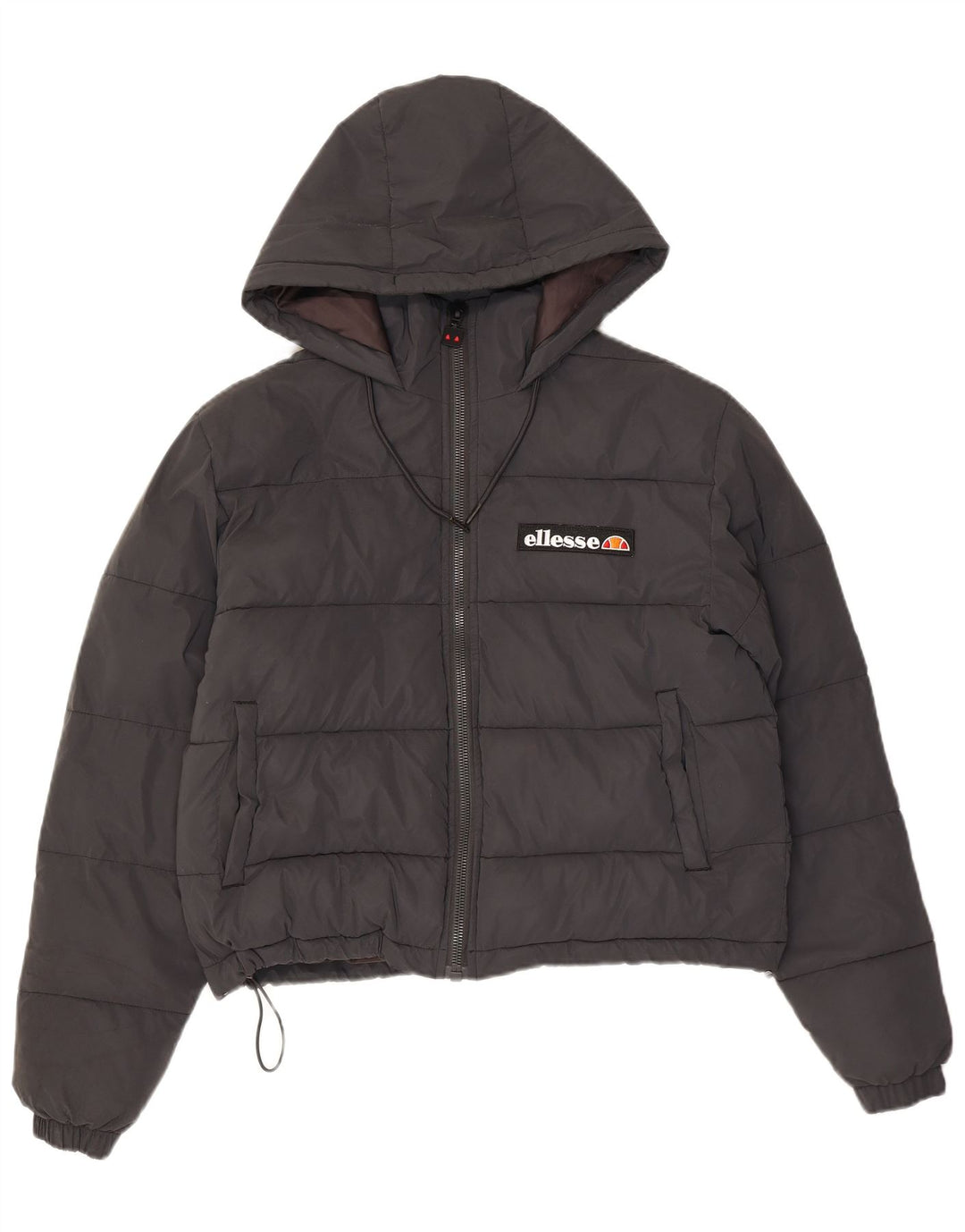 Ellesse Womens Hooded Wattierte Jacke UK 14 Mittelschwarzes Nylon