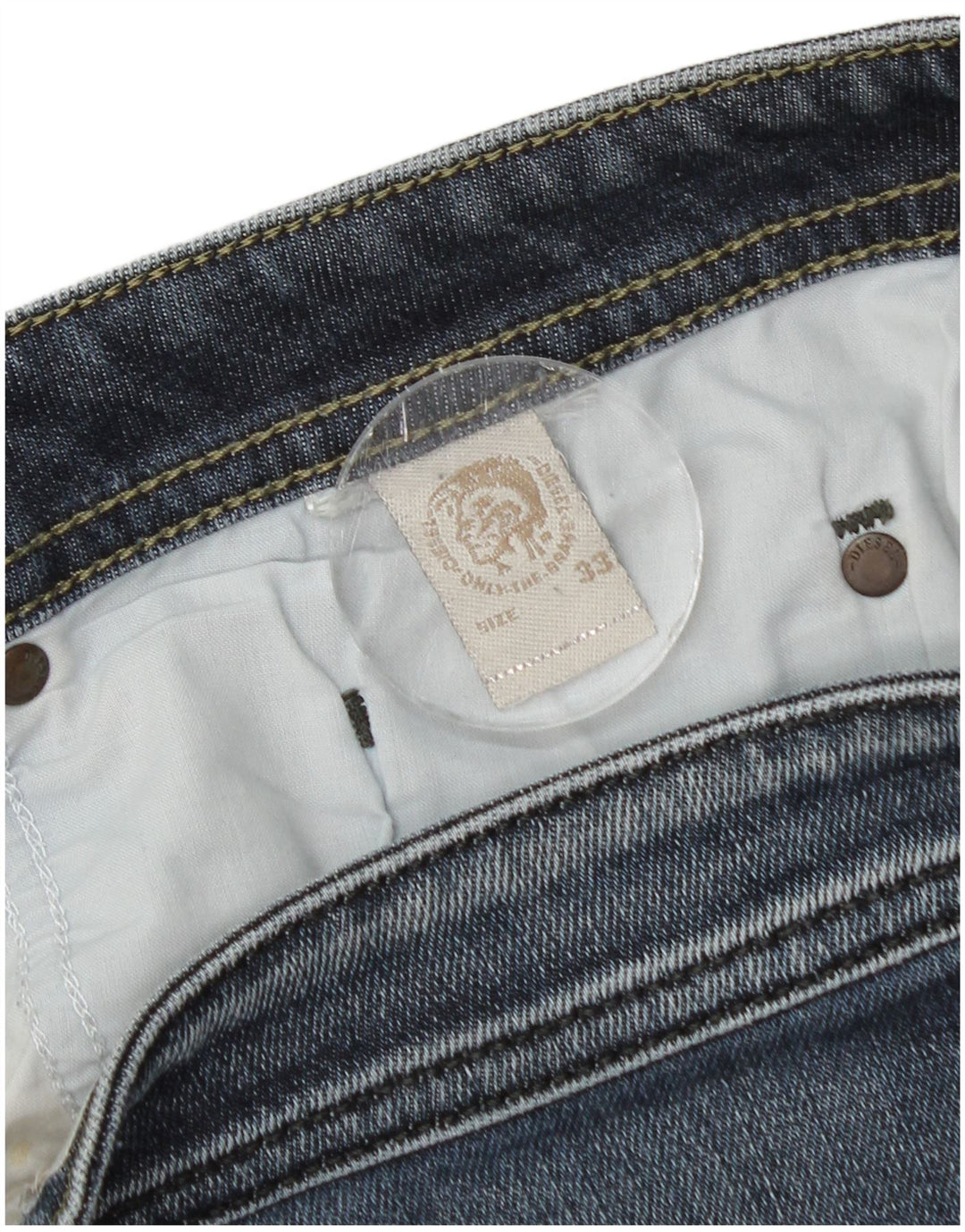 Diesel Herren Distressed Straight Jeans W33 L27 Blau