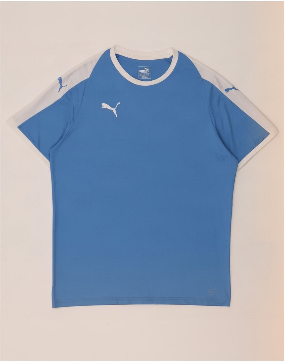 Puma Herren T-Shirt Top Large Blau Colourblock Polyester