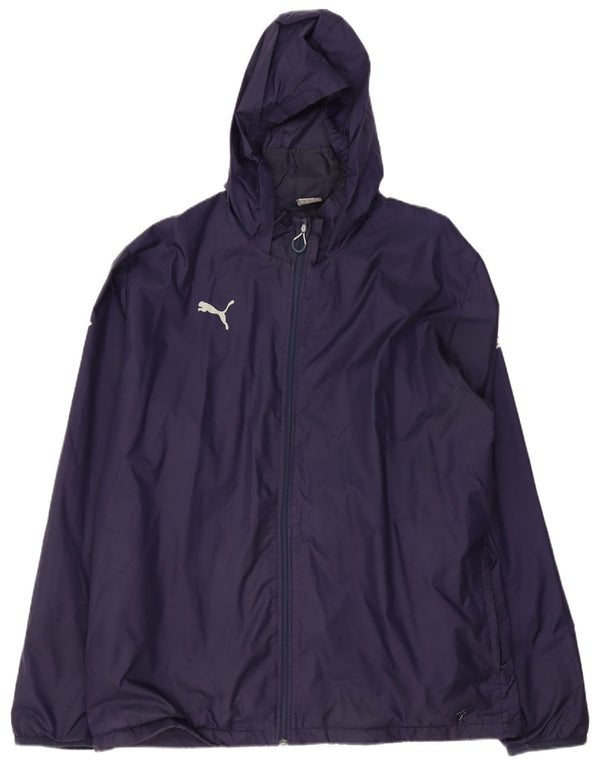 PUMA Mens Hooded Rain Jacket UK 44 2XL Navy Blue