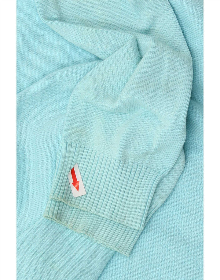 Zara Damen-Cardigan-Pullover UK 12 Mittelblaue Baumwolle