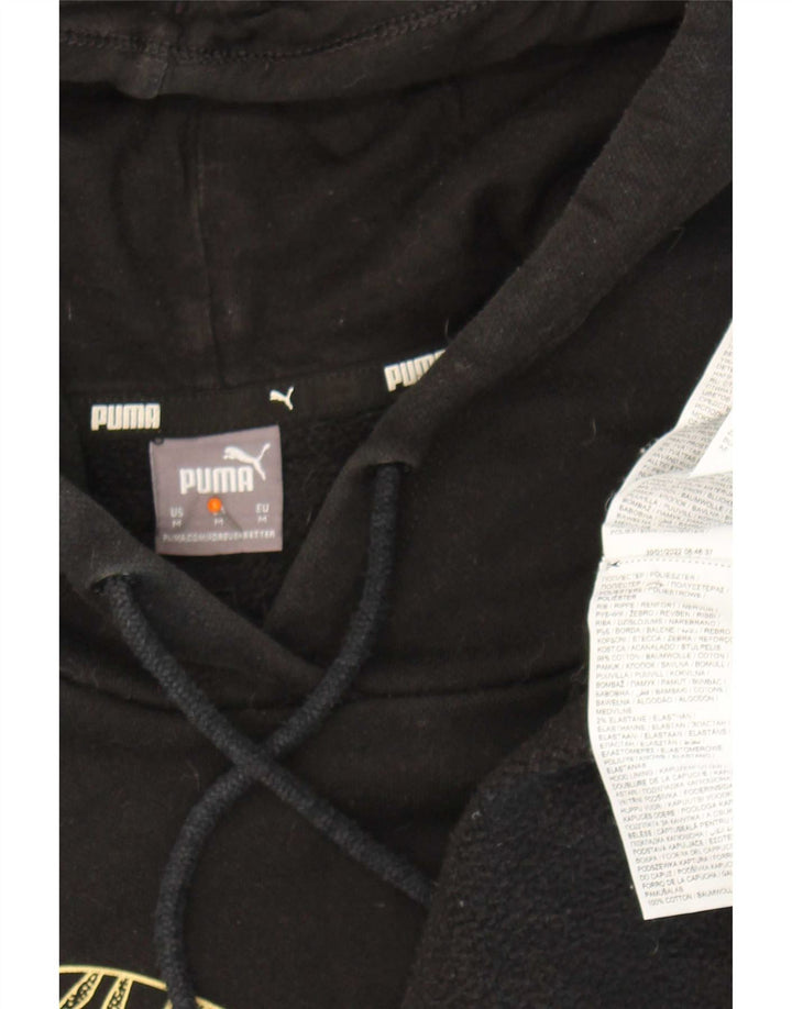 Puma Herren Graphic Oversized Hoodie Pullover UK 14 Mittelschwarze Baumwolle