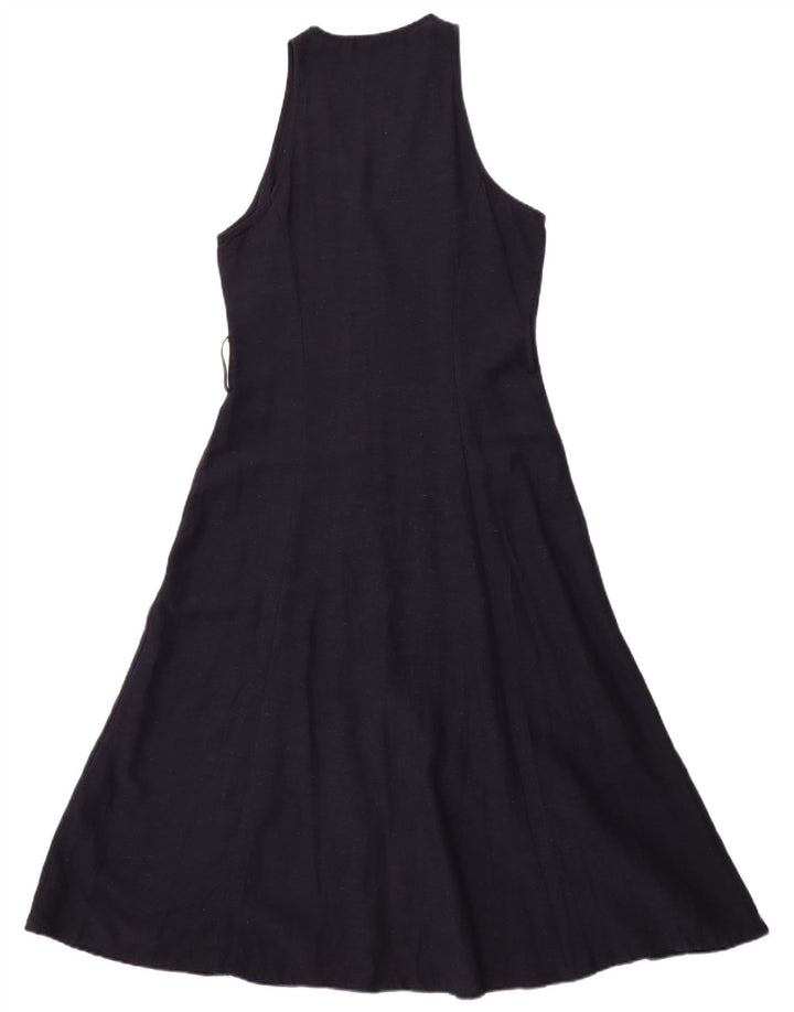ZARA Damen Ärmelloses Maxikleid UK 10 Small Schwarz Viskose