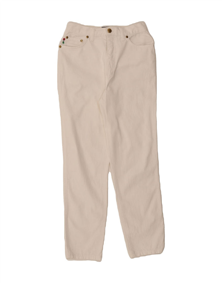 MOSCHINO Womens Tapered Jeans W27 L27 White Cotton Vintage Moschino and Second-Hand Moschino from Messina Hembry 