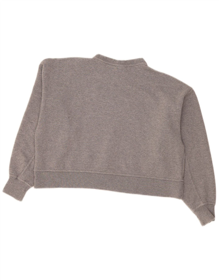 Nike Womens Crop Graphic Oversized Sweatshirt Pullover UK 10 Small Grau