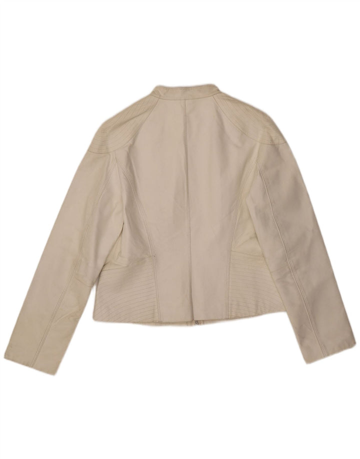 Vintage Damen Lederjacke UK 14 Großes weißes Leder