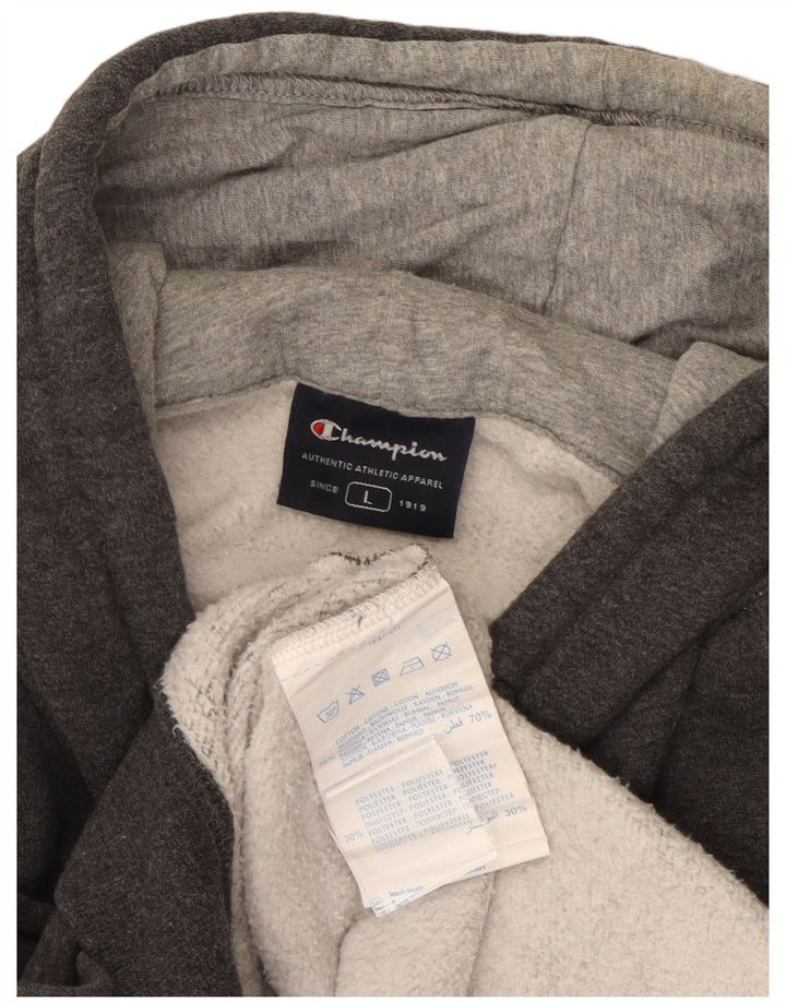 CHAMPION Herren-Kapuzenpullover, groß, graue Baumwolle