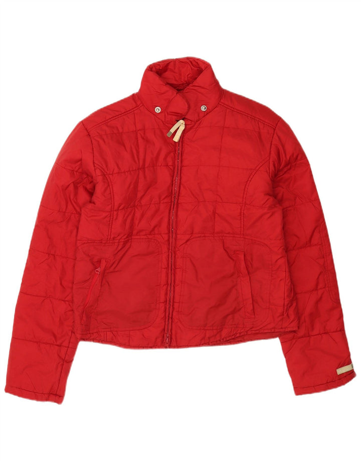 Zara Damen Trafaluc Wattierte Jacke UK 16 Large Rot